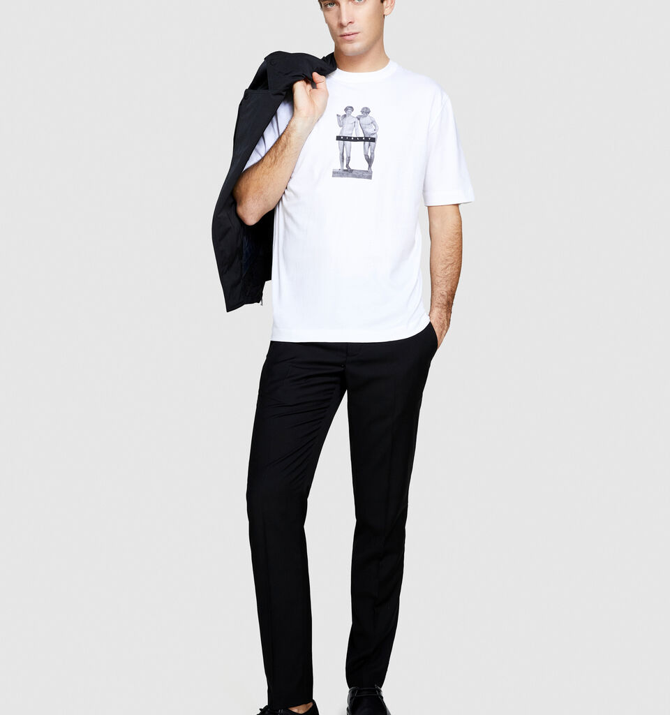 T-shirt with print - men's short sleeve t-shirts - White | Sisley image number 1